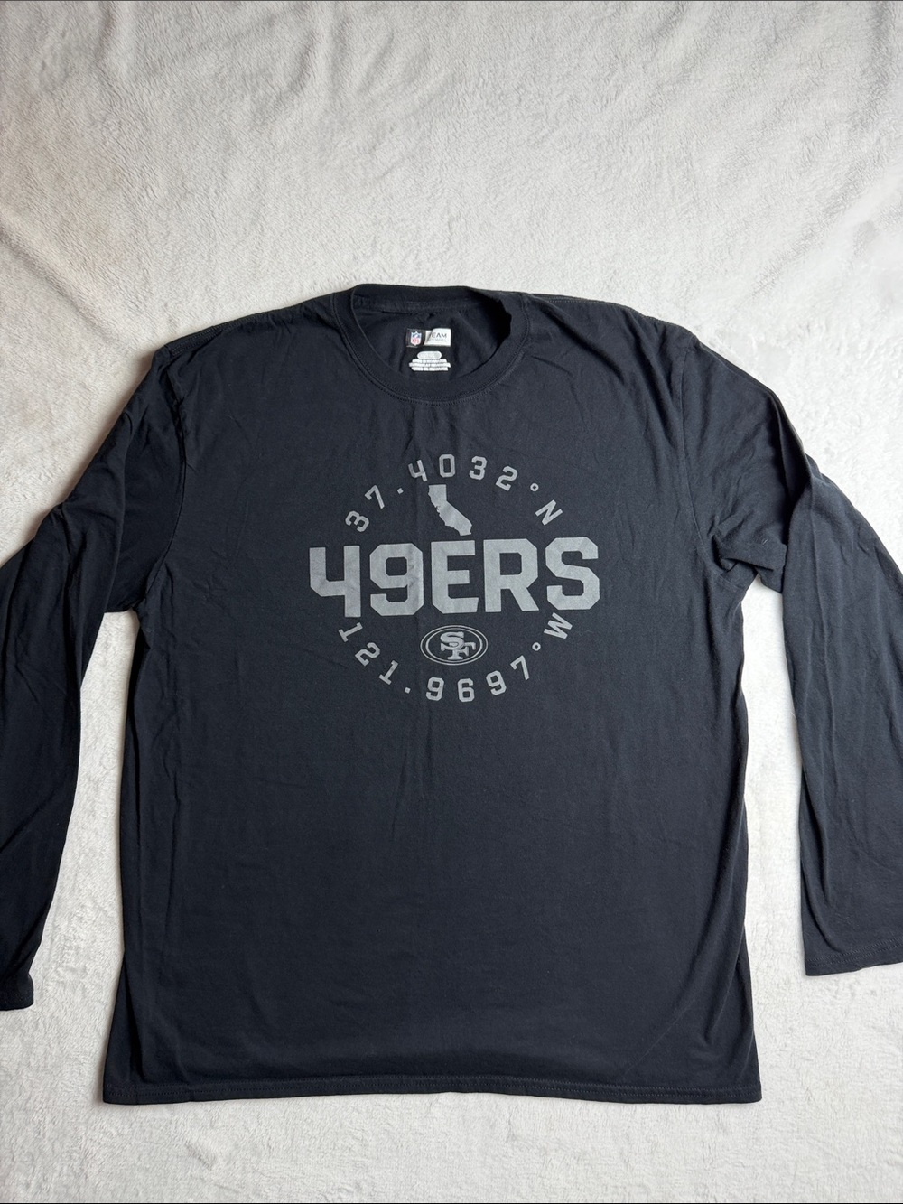 Team Apparel Black 49ERS Long Sleeve Coordinates Graphic Tee